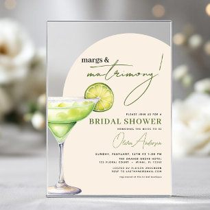 Invitaciones Acrílicas Ducha de Novia Moderna Margs y Matrimonio