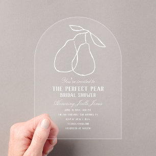 Invitaciones Acrílicas Ducha de Novia Moderna Perfect Pear