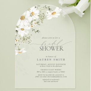 Invitaciones Acrílicas Ducha de Novia Rústica Elegante con Acuarela de Ma