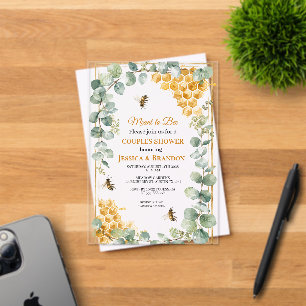 Invitaciones Acrílicas Ducha de parejas de eucalipto Meant to Bee