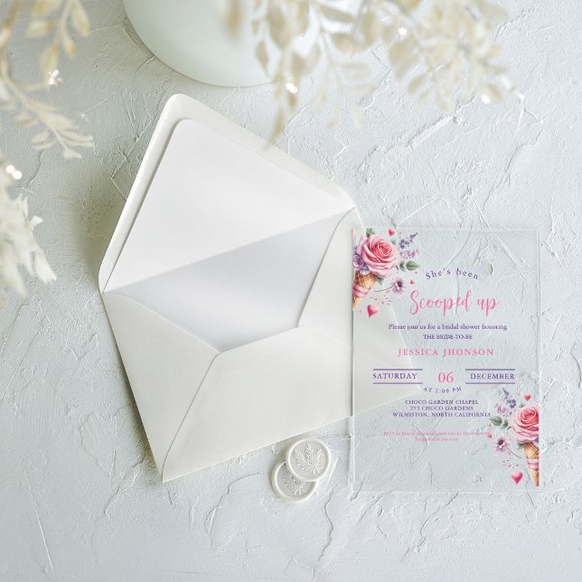 Invitaciones Acrílicas Ducha helada de novia que le han sacado. (Subido por el creador)