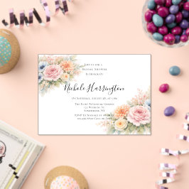 Invitaciones Acrílicas Ducha Nupcial de Acuarela Floral Suave
