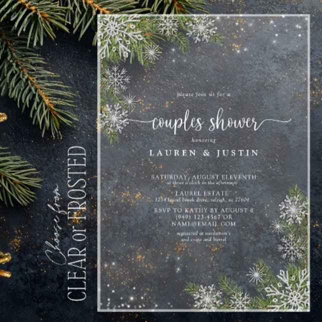 Invitaciones Acrílicas Ducha nupcial de las parejas de copas azules de co (Subido por el creador)