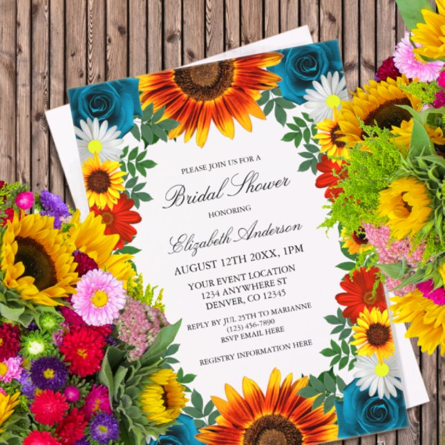 Invitaciones Acrílicas Ducha nupcial floral de verano en el patio trasero (Subido por el creador)