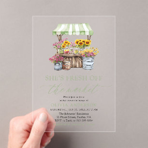 Invitaciones Acrílicas Ducha Nupcial Green Está Fresca De La Mercado
