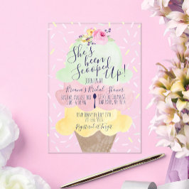 Invitaciones Acrílicas Ducha nupcial única para crema de hielo