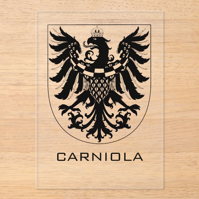 Invitaciones Acrílicas Duchy of Carniola Monochrome Heraldic Art  (Anverso)
