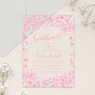 Invitaciones Acrílicas Dulce Corazoncito Baby Shower en el Día de San Val