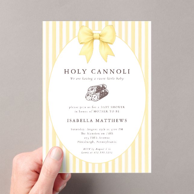 Invitaciones Acrílicas Dulce de Cannoli Sagrado Baby Shower  (Insitu (portátil))
