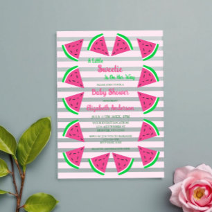 Invitaciones Acrílicas Dulce Fiesta de Bebé de Sandía