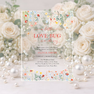 Invitaciones Acrílicas Dulce Fiesta de Bienvenida de la Flor Silvestre Be