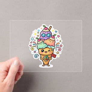 Invitaciones Acrílicas Dulce Kawaii Té de menta helado marroquí de verano