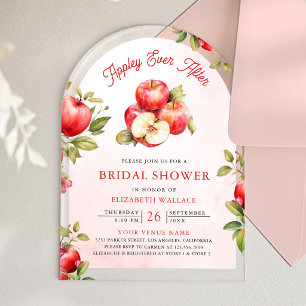 Invitaciones Acrílicas Dulce Manzana Para Siempre Arco Ducha Nupcial