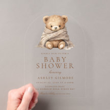 Dulce Oso de Peluche Marrón Baby Shower