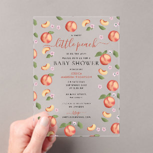 Invitaciones Acrílicas Dulce Peach On the Way Baby Shower