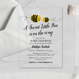 Invitaciones Acrílicas Dulce pequeña abeja de miel Baby Shower