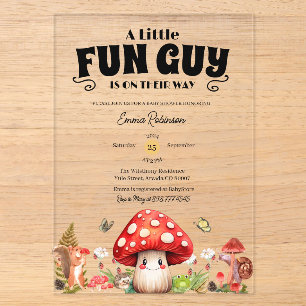 Invitaciones Acrílicas Dulce Pequeño Hongo Divertido Caracol de Otoño Bab