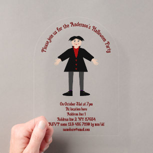 Invitaciones Acrílicas Dulce vampiro de Halloween personalizado
