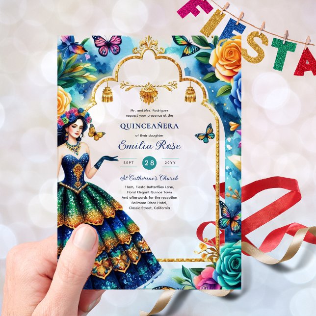 Invitaciones Acrílicas Dulces15 Quinceañera Mariposas Fiesta Flores (Subido por el creador)