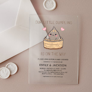 Invitaciones Acrílicas Dulces Corazones De Pequeño Bollito Fiesta De Bien