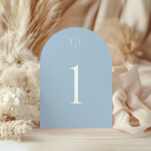Invitaciones Acrílicas Dusty Blue Arched Table Number (Número de tabla de