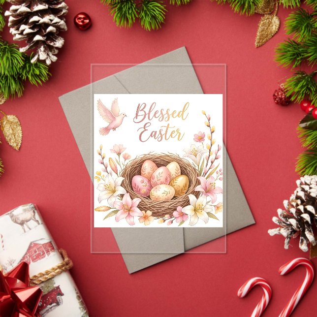 Invitaciones Acrílicas Easter Nest with Eggs (Insitu (Vacaciones))