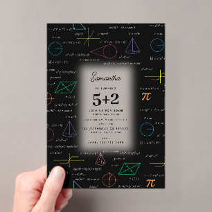 Invitaciones Acrílicas Ecuaciones de Matemáticas Fórmulas Matemáticas Cum