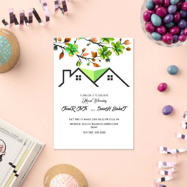 Invitaciones Acrílicas Editable House Warming Invitation, House Warming P (Insitu (Celebración))