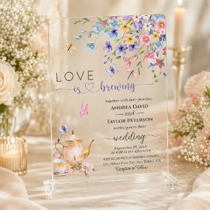 Invitaciones Acrílicas El amor elegante está haciendo que las libélulas s