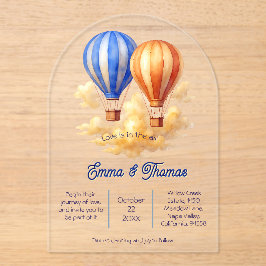 Invitaciones Acrílicas El amor está en el aire Boda de viajes en globo ae