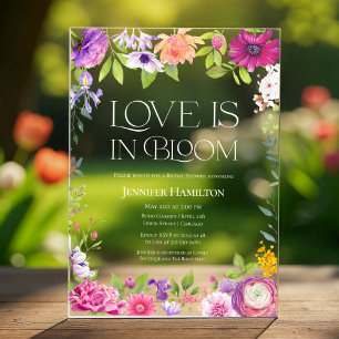 Invitaciones Acrílicas El amor está en flor   Regader de boda floral de a