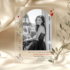 Invitaciones Acrílicas El amor está en la ducha Air Minimalista Photo Bri