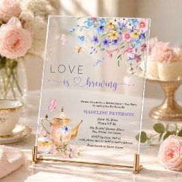 Invitaciones Acrílicas El amor está hirviendo Fiesta de té de Despedida d