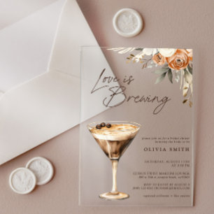 Invitaciones Acrílicas El amor está preparando Espresso Martini Despedida