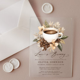 Invitaciones Acrílicas El amor floral está generando ducha de novia
