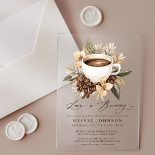 Invitaciones Acrílicas El amor floral está generando ducha de novia