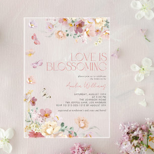 Invitaciones Acrílicas El amor moderno está floreciendo: Fiesta de Desped