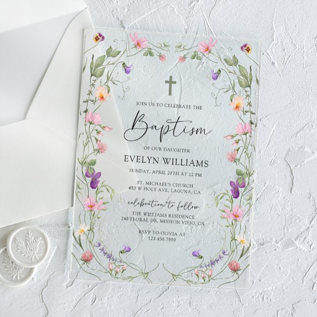 Invitaciones Acrílicas El bautismo y la cristiandad Chica de los jardines (Subido por el creador)