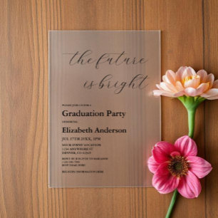 Invitaciones Acrílicas El Futuro Es La Brillante Graduación Minimalista D