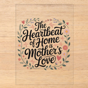 Invitaciones Acrílicas El Latido De Hogar Es El Amor De Una Madre