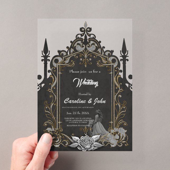 Invitaciones Acrílicas El lujo se encuentra con el romance. (Insitu (portátil))