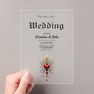 Invitaciones Acrílicas El maravilloso arte de la elegancia gótica.