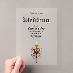 Invitaciones Acrílicas El maravilloso y hermoso arte de la elegancia góti