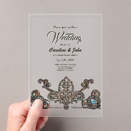 Invitaciones Acrílicas El marco ostenta un diseño opulento