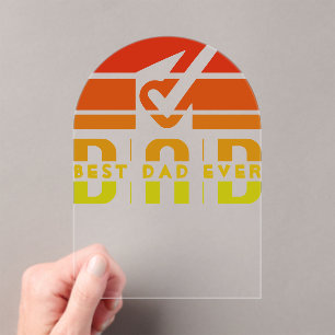 Invitaciones Acrílicas El mejor papá de la historia: El hombre, el mito, 