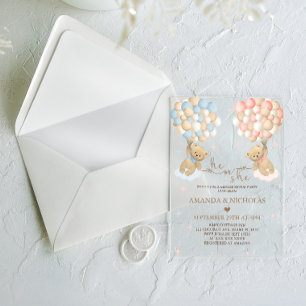 Invitaciones Acrílicas Él o ella llevan la revelación de género