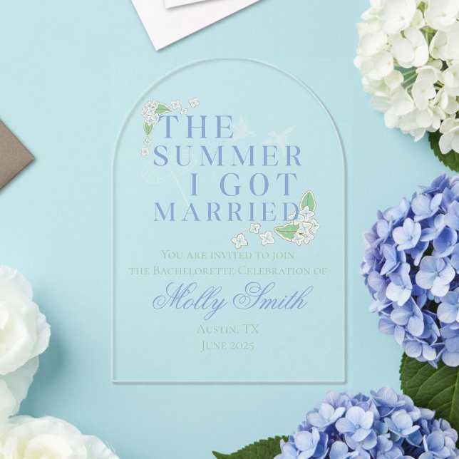 Invitaciones Acrílicas El verano en que me casé - Boda costero (Capture the magic of your wedding season with “The Summer I Got Married”!)