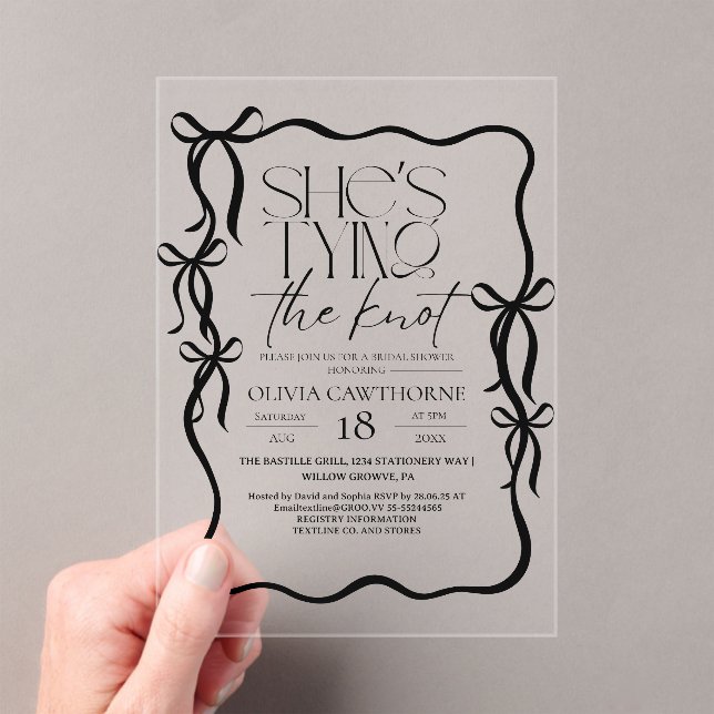 Invitaciones Acrílicas Elegancia Arco Negro Despedida de Soltera (Insitu (portátil))