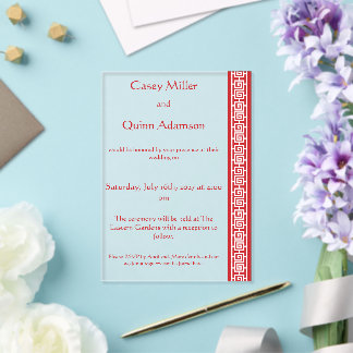 Invitaciones Acrílicas Elegancia China en Boda de Acrílico Cereza