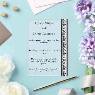 Invitaciones Acrílicas Elegancia China en Boda de Acrílico Negro